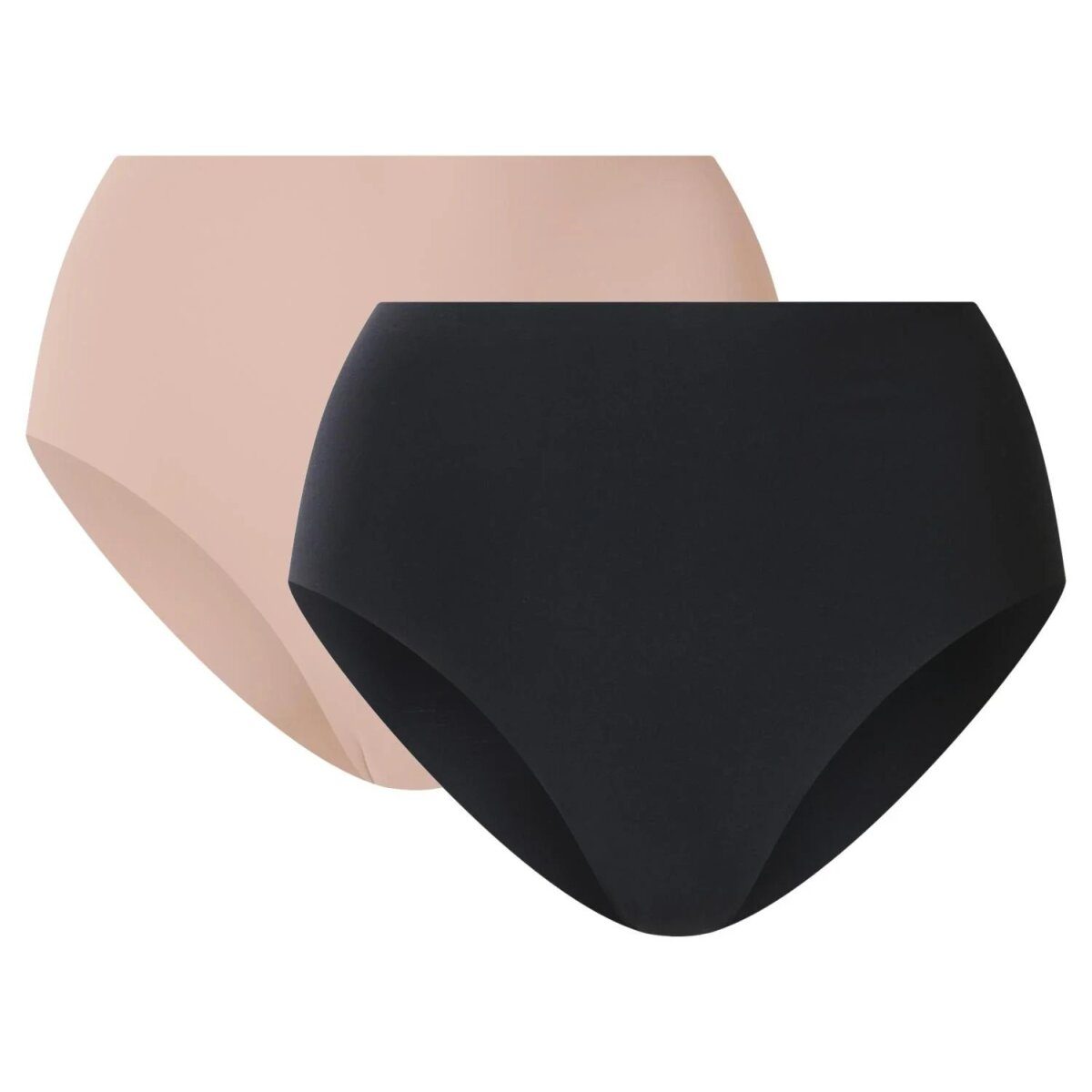 esmara® Lasercut-Bauchwegslips, 2 Stück, L, schwarz/beige
