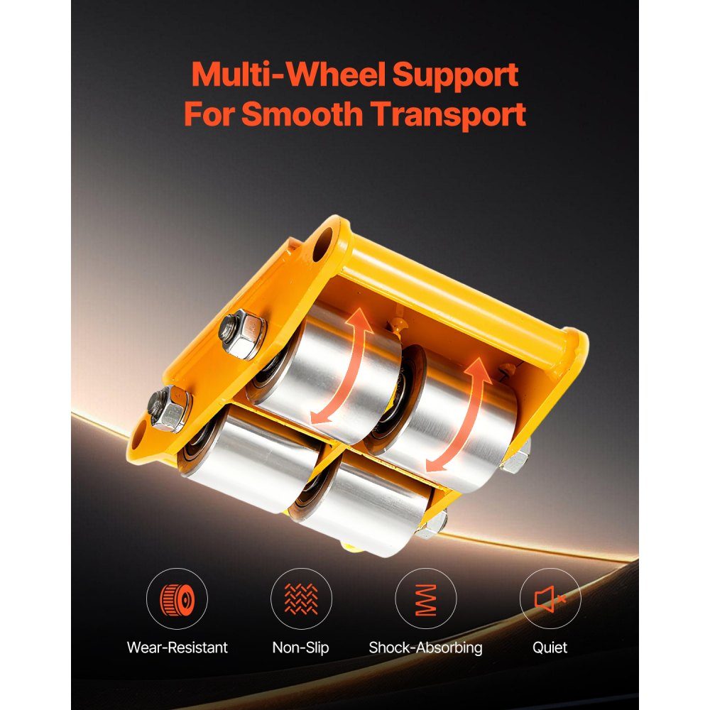 4x armored rollers 12T transport chassis 280x210x105mm transport rollers with 4 directional wheels made of carbon steel industrial roller Ф 135x9mm swivel plate furniture transport aid transport roller