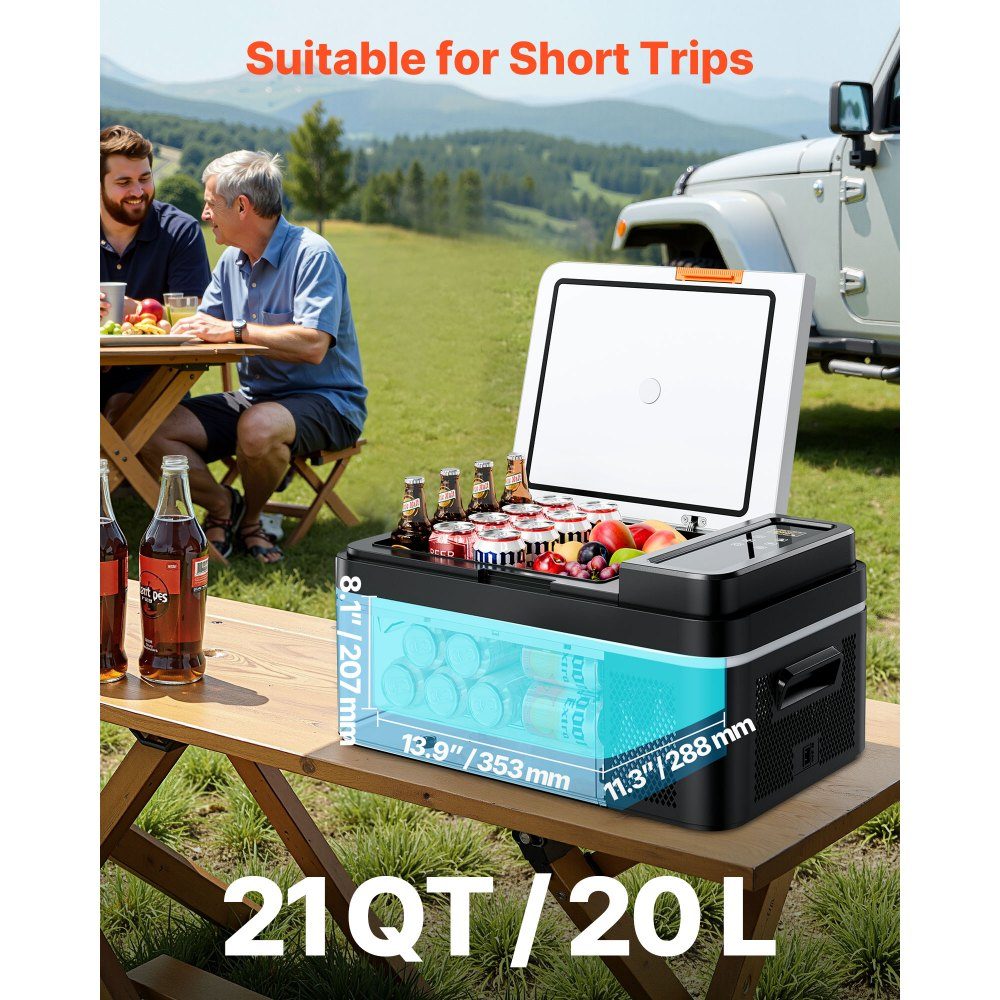 Refroidisseur à compresseur 20 L 12/24 V DC avec contrôle par application, Réf. rigérateur de voiture 100-240 V AC pour camping, voyage, camion, pêche, refroidisseur thermoélectrique portable