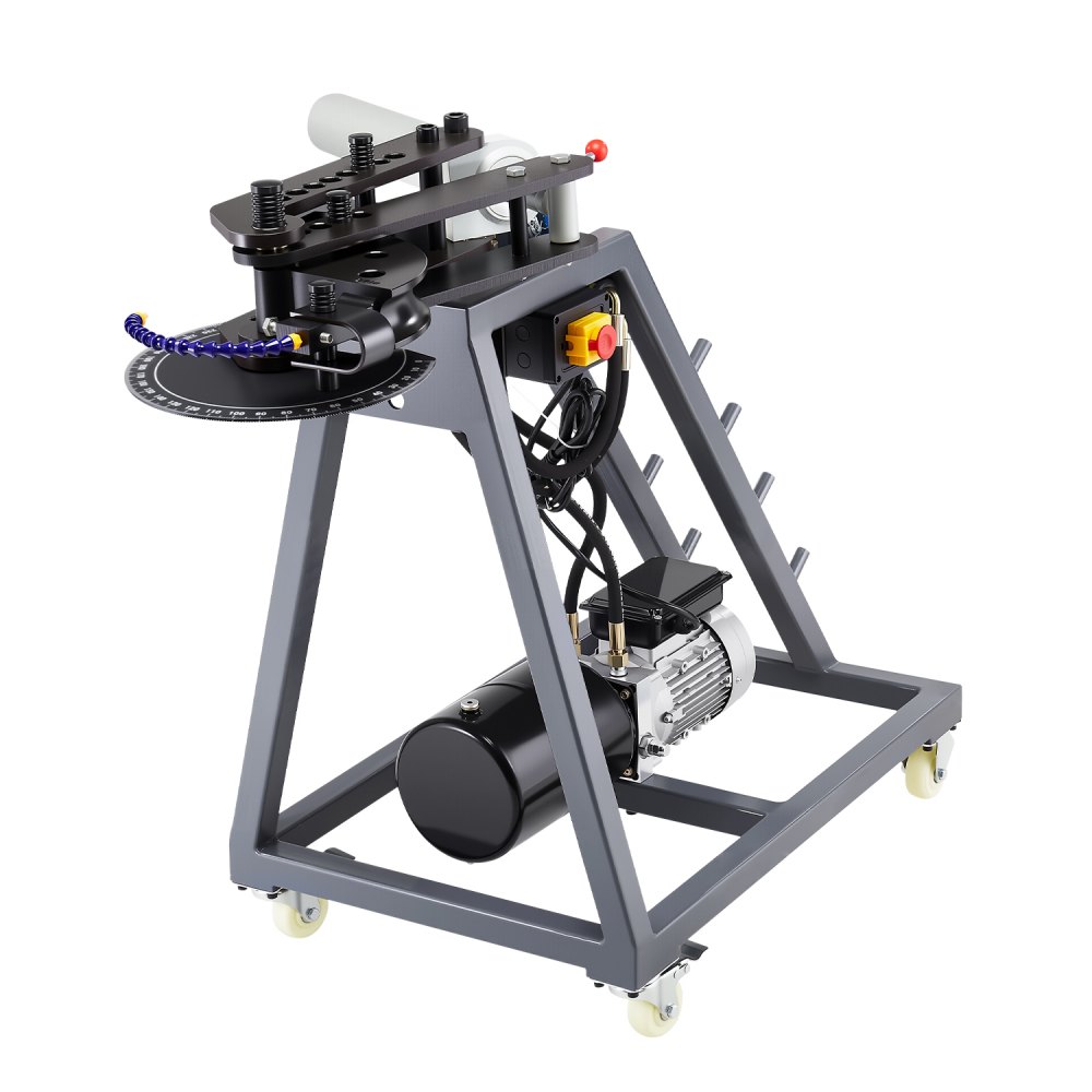 Electric pipe bender, 750W pipe bender with 6L hydraulic cylinder, pipe bender with rollers, 3 dies and a maximum bending angle of 180°, suitable for pipes from 3/4 to 2 inches Electric pipe bender, 750W pipe bender with 6L hydraulic cylinder, pipe bender with rollers, 3 dies and a maximum bending angle of 180°, suitable for pipes from 3/4 to 2 inches