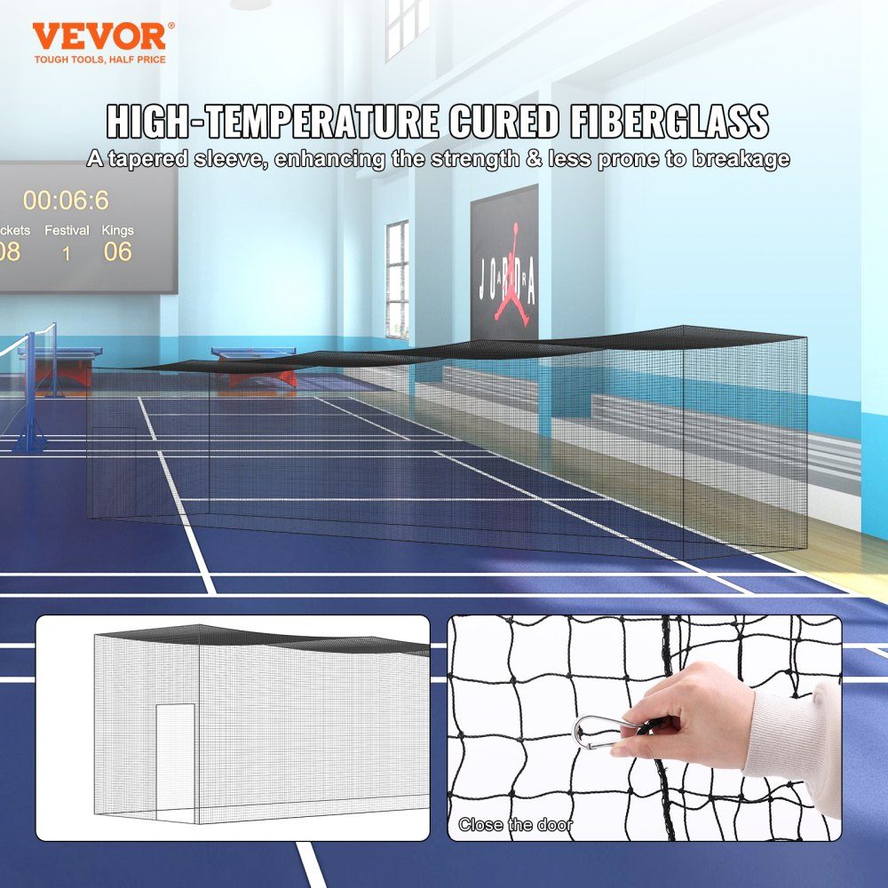 Baseball Batting Cage Net with Frame and Net for Home or Backyard, 55 Feet Baseball Batting Cage Net for Batting and Fielding, Baseball Net Batting Cage for Kids or Adults, Black