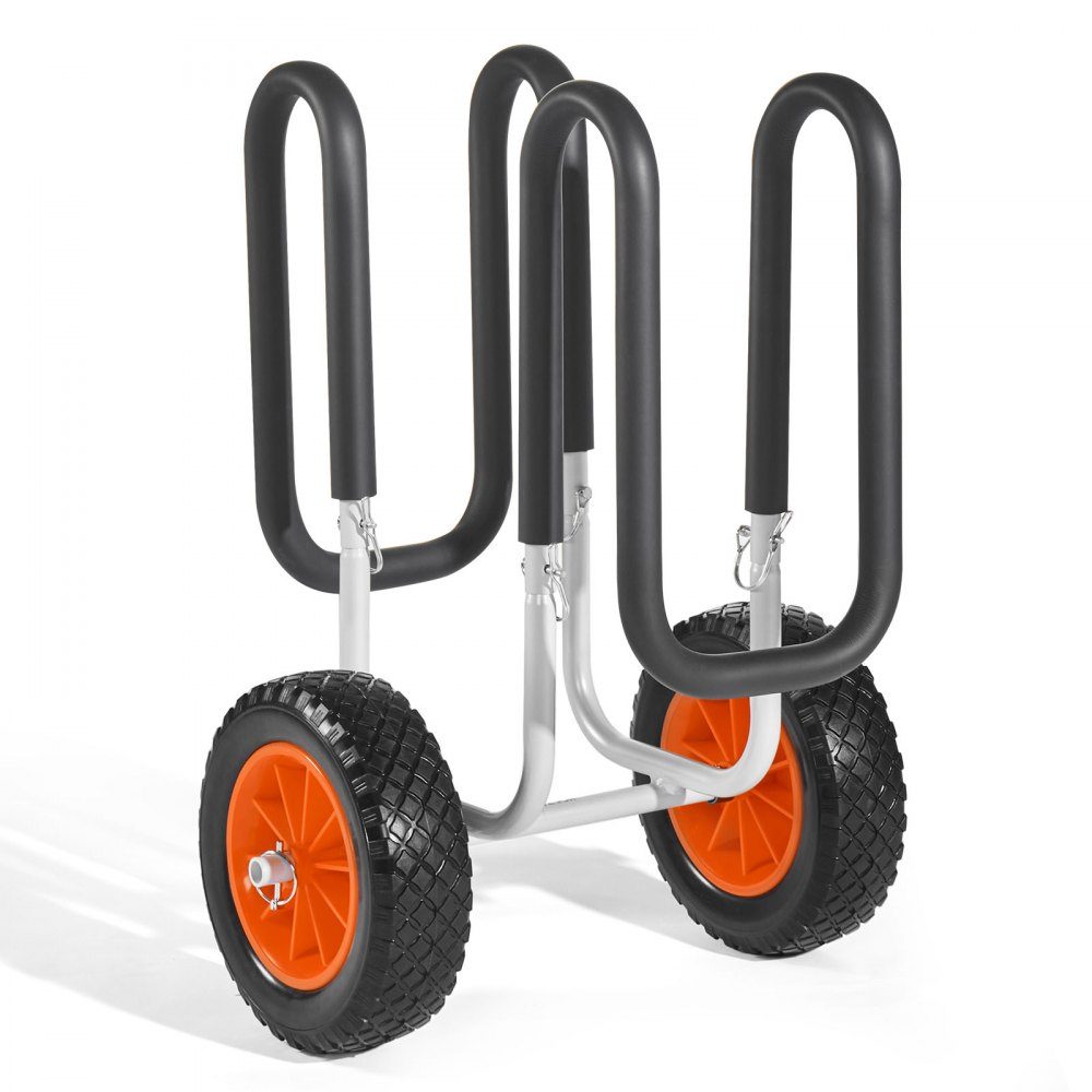 Transportwagen, 68 kg, Stand Up Paddle Board Trolley mit 25,4 cm Vollgummireifen, Schaumstoffpolsterung, Spanngurt, ideale Transporthilfe für Paddleboards und Surfbretter, 520 x 500 x 680 mm
