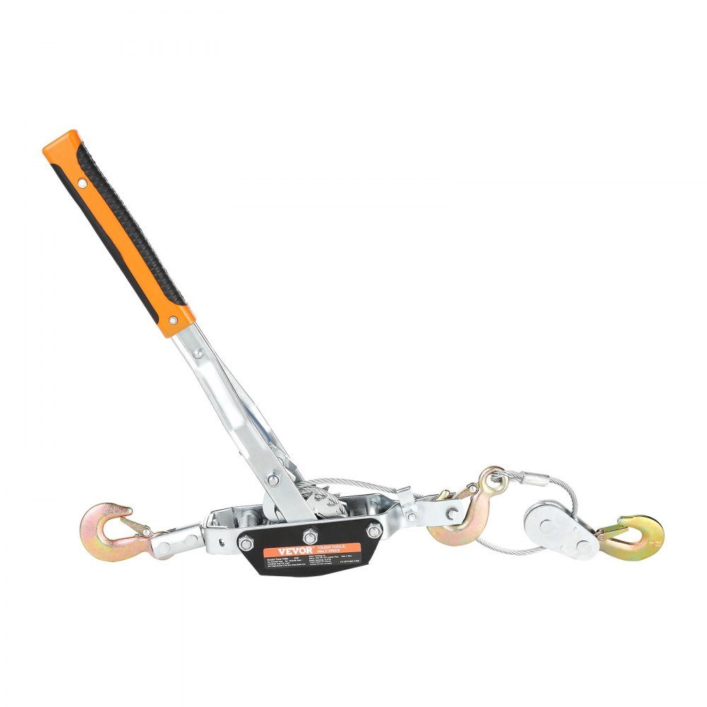 Towing Winch, 5T Pulling Force, 3.5M Steel Cable, 3 Hooks, Heavy Duty Two Speed ​​Ratchet Puller Tool, Automotive Hoist Cable Puller, Ideal for Vehicle Rescue