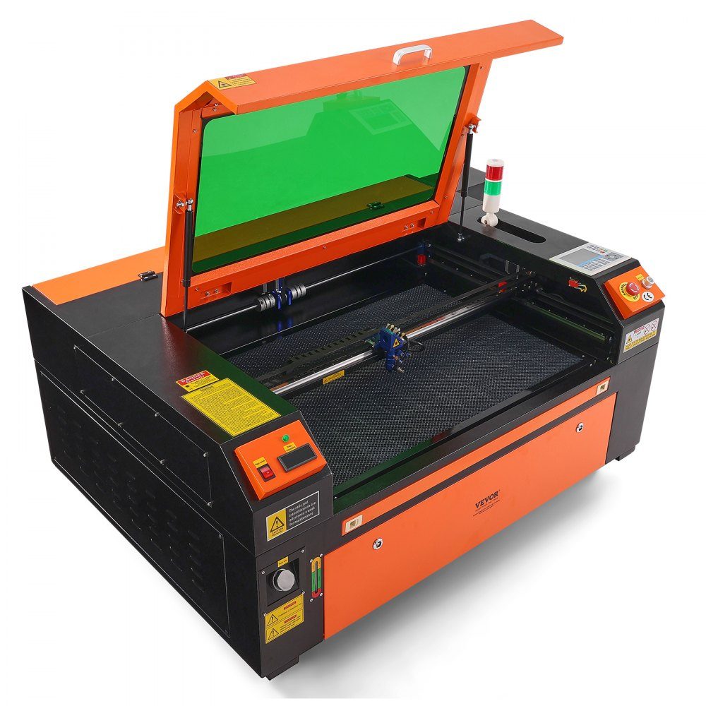 100W CO2 Laser Engraver 600x900mm 500mm/s Laser Cutting Machine with 2 Way Air Assist Compatible with LightBurn, CorelDRAW, AutoCAD, Windows, Mac OS, Linux, for Wood, Acrylic, Fabric