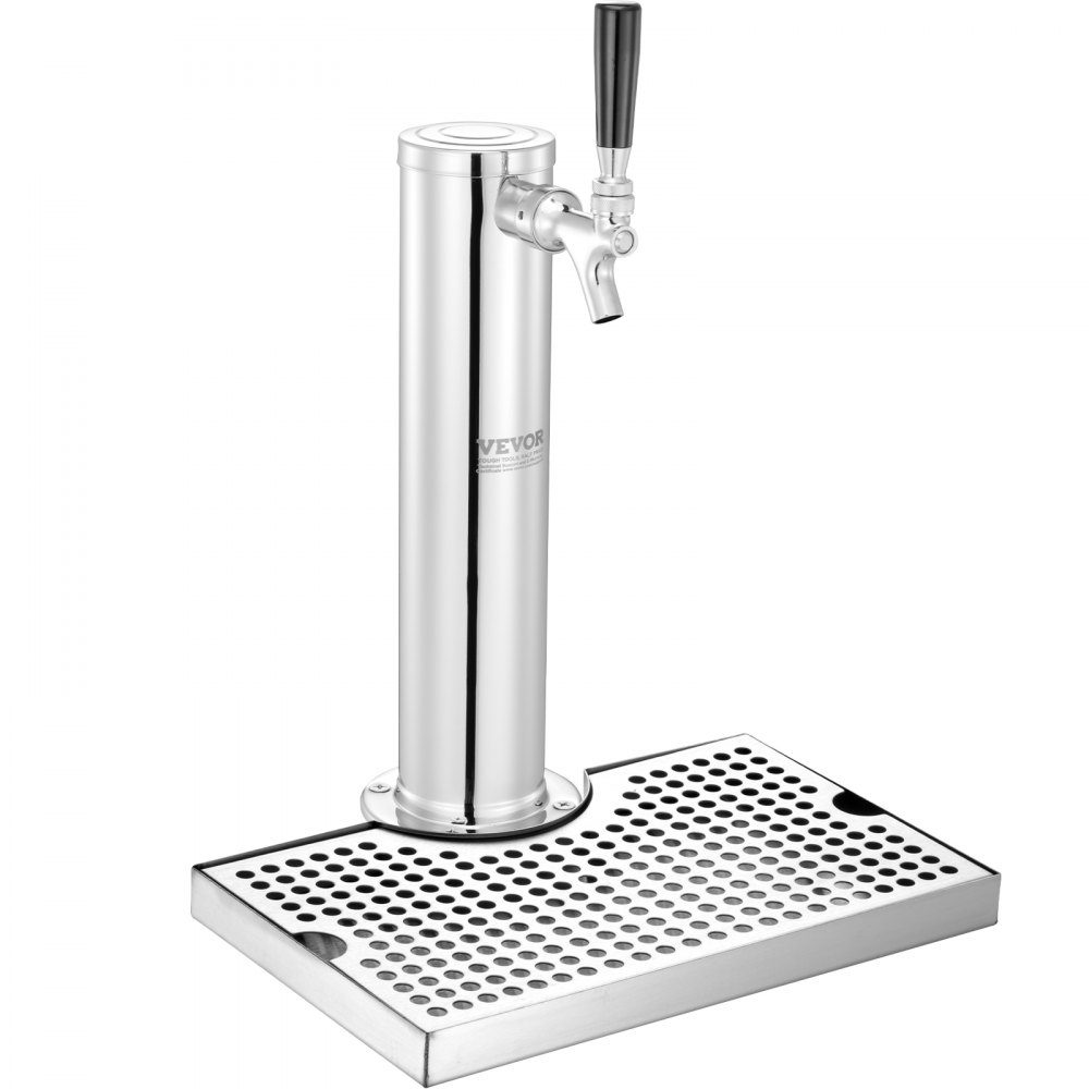 Zestaw wieży Kegerator, zestaw do konwersji piwa z jednym kranem, dozownik wieży piwa w beczce ze stali nierdzewnej z regulatorem W21.8 z podwójnym manometrem i łącznikiem beczki w systemie A, taca ociekowa piwa na imprezę domową