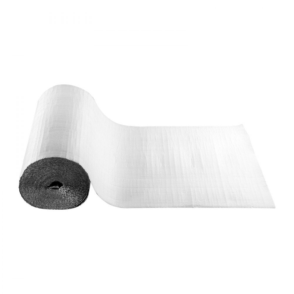 Isolierfolie, Isolierfolie mit Luftpolstern, 6 mm, 122 cm x 30,48 m, Aluminiumfolie, weiße PE-Folie, wärmereflektierender Schutz, Wärmedämmrolle für Garagentore, Fenster, Wohnmobildächer
