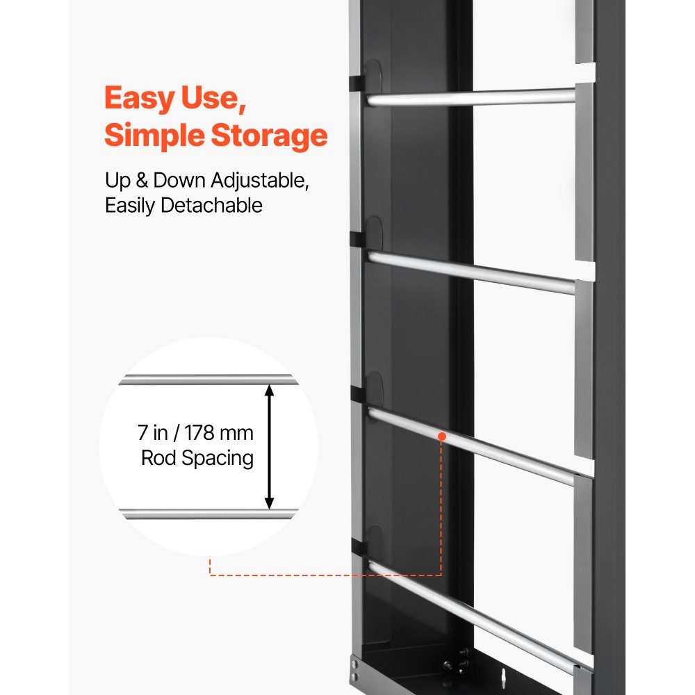 Wire Spool Holder, 4 Adjustable Bars, Wall Mounted Cold Rolled Steel Cable Spool Holder, Cable Storage and Display Stand, Load Capacity 68kg, for Various Conditions