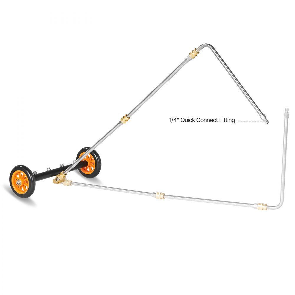415mm Pressure Washer Underbody Cleaner, Stainless Steel Surface Cleaner, 4000 Max PSI, Angle Adjustment Gear, 4 Spray Nozzles, 2 Extended Bars for Driveway, Patio, Deck