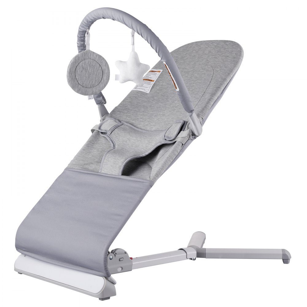 Berceuse pour bébé, balançoire pliante pour bébés de 0 à 9 mois, chaise à bascule avec 2 angles d'inclinaison et barre de jeu rotative, balançoire pour bébé avec sac de voyage pour l'intérieur et l'extérieur, 685x410x600mm