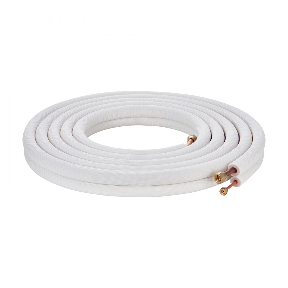 7620mm mini split line kit, 6.4 and 12.7mm OD, copper pipes and three-layer insulation, for air conditioning or heat pump equipment and HVAC with accessories 7620mm mini split line kit, 6.4 and 12.7mm OD, copper pipes and three-layer insulation, for air conditioning or heat pump equipment and HVAC with accessories