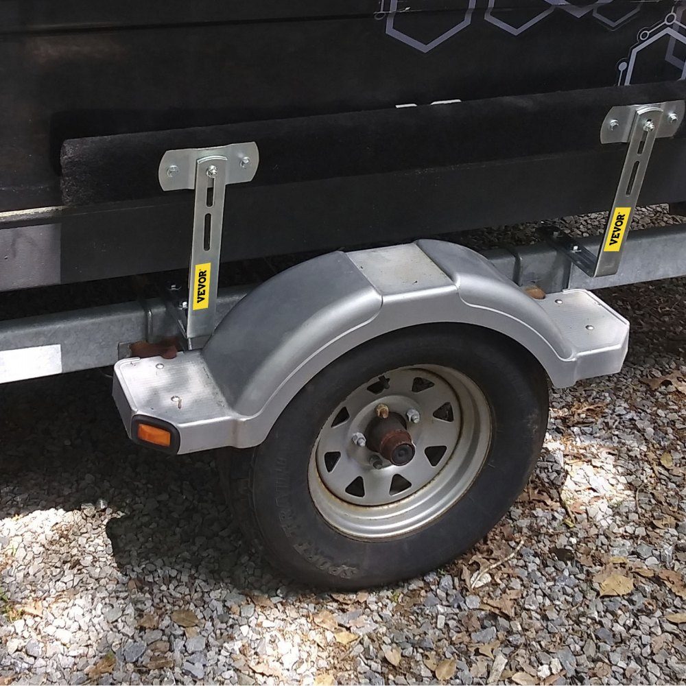 Boat trailer guide, 122 cm, 2 pieces. Trailer guide made of stainless steel, trailer guide with carpet-padded boards, including mounting material, for ski boat, fishing boat or sailboat trailers