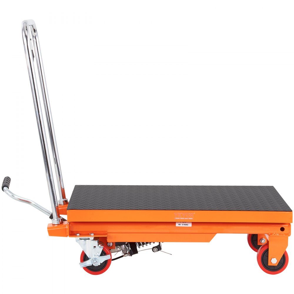 Hydraulischer Scherenhubtisch 230 kg Tragkraft Hubtischwagen 220-720 mm Hubbereich Hubtisch Werkstatt 700 x 450 mm Plattform Scherenhubwagen Einzelschere für Fabriken Lagerhallen Supermärkte