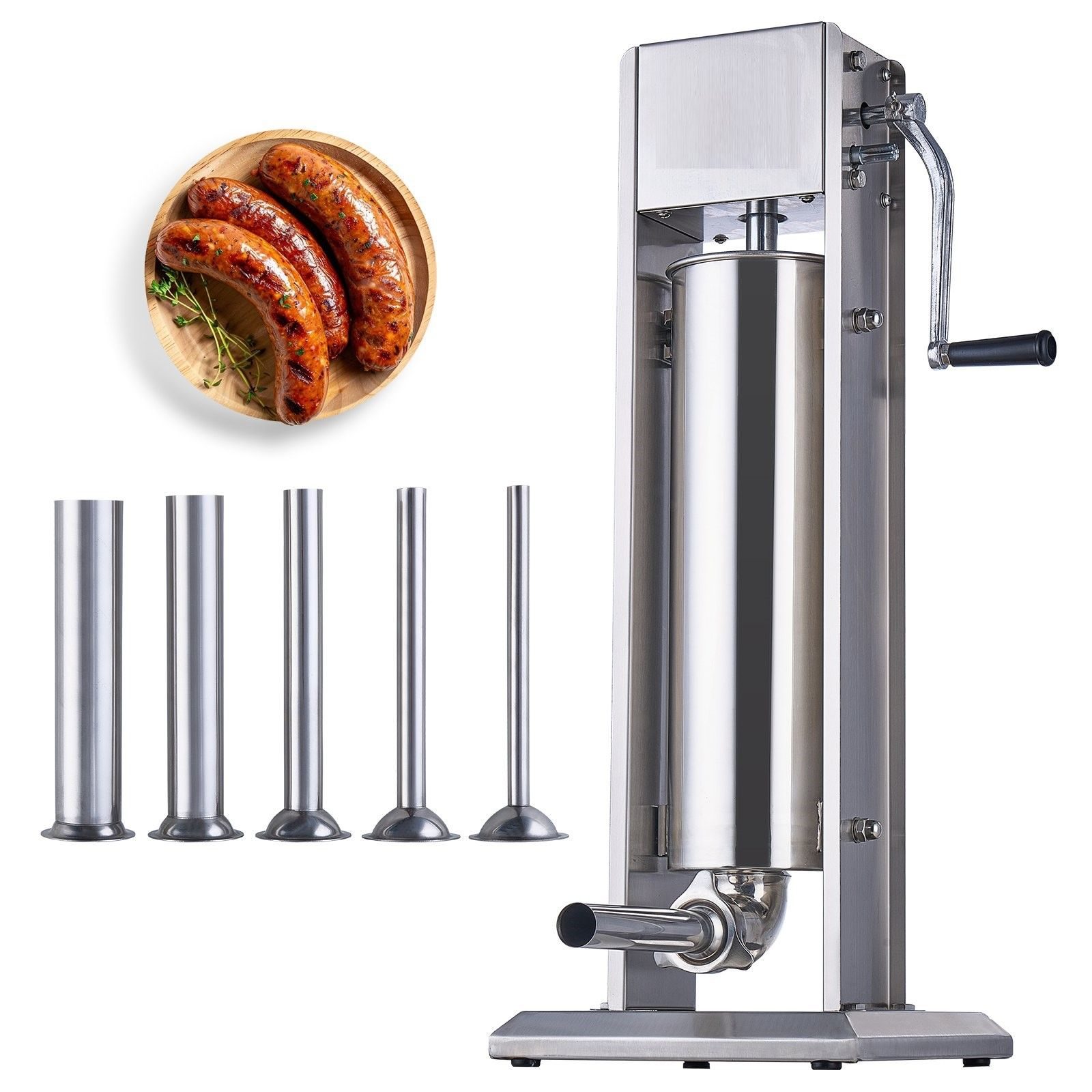 Manual Sausage Filler - 7 liter vertical sausage machine made of 304 stainless steel