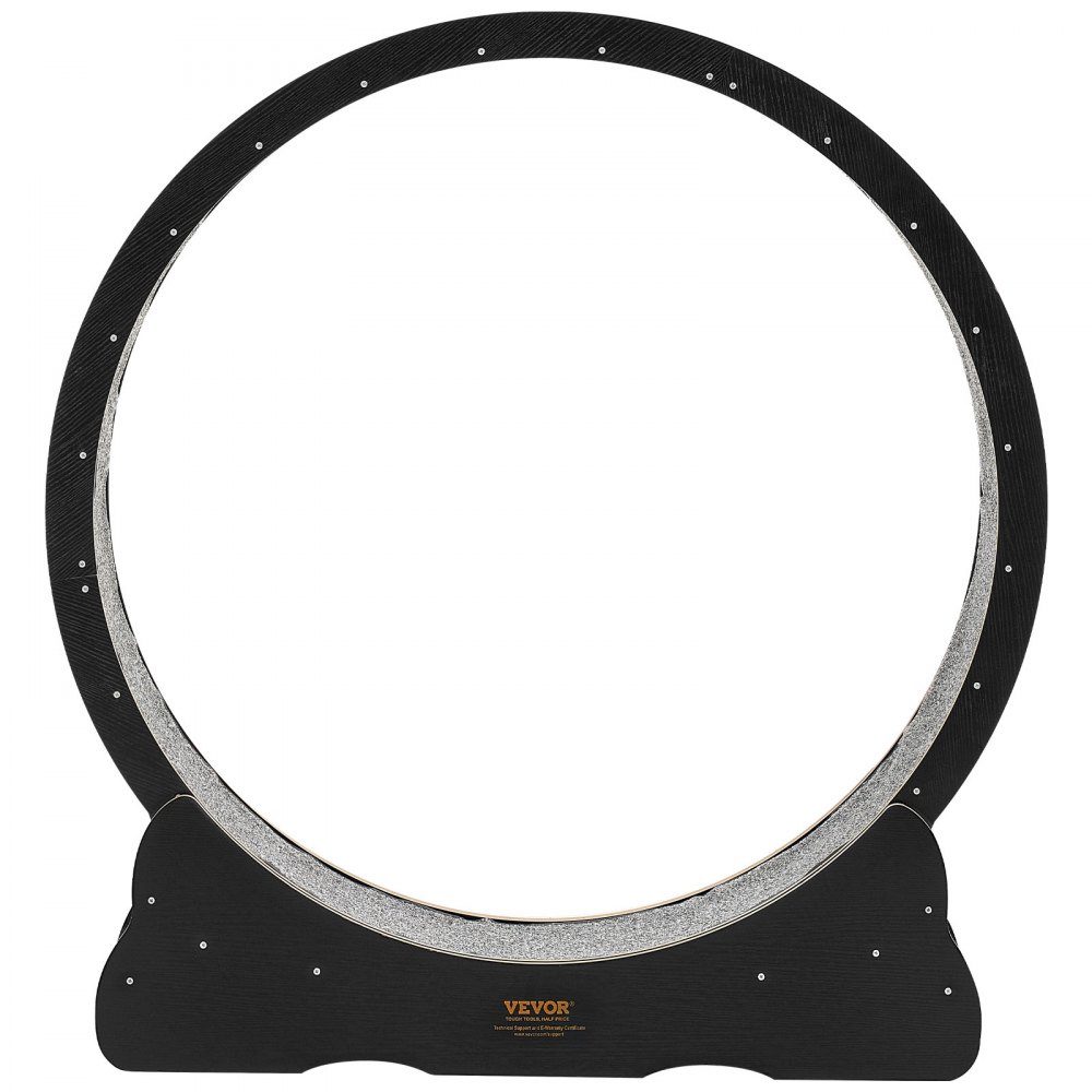 Vélo d'exercice pour chat, roue d'exercice en bois de 1080 mm de diamètre intérieur pour chats de 8,6 à 12,7 kg, tapis roulant pour chat avec tapis de sol et mécanisme de verrouillage, jouet silencieux pour chats d'intérieur, noir