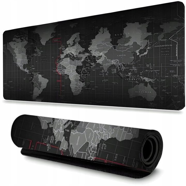 GAMING Office SCHREIBTISCH MAUSPAD XXL 90x40 Weltkarte wasserdichte Unterlage