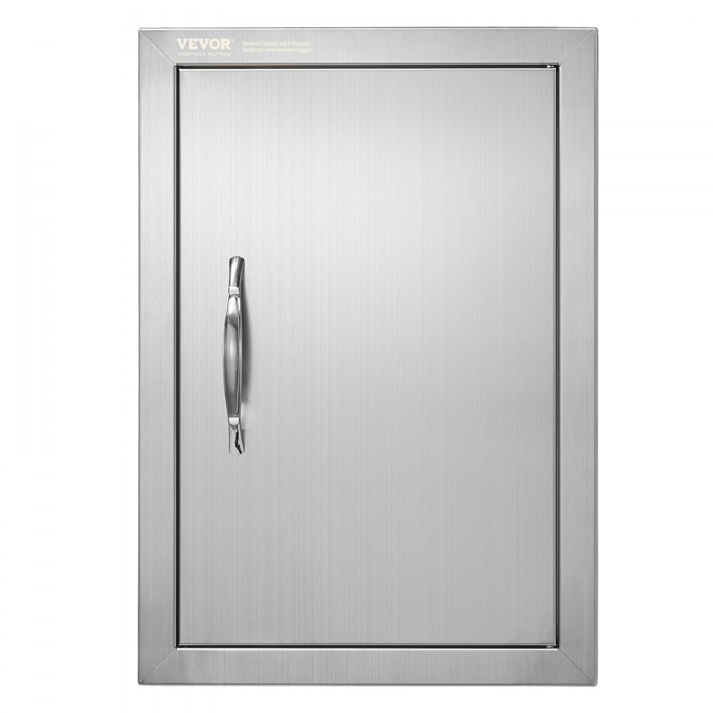 Grill Access Door, 355 x 508 mm, Single Outdoor Kitchen Door, Flush Mounted Stainless Steel Door, Vertical Wall Door with Handle, for Grill Island, Grill Station, Outdoor Cabinet Grill Access Door, 355 x 508 mm, Single Outdoor Kitchen Door, Flush Mounted Stainless Steel Door, Vertical Wall Door with Handle, for Grill Island, Grill Station, Outdoor Cabinet