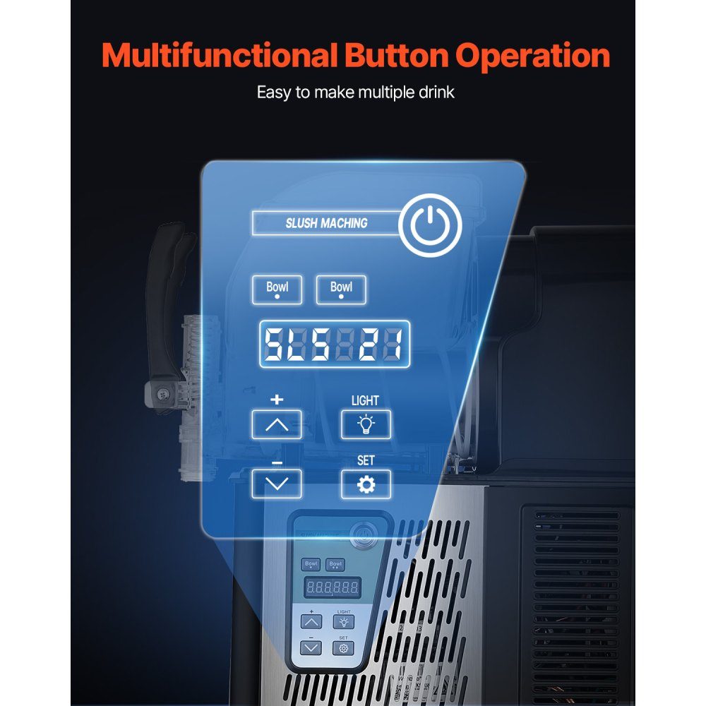 Commercial Slush Machine, 4L x 2 Double Tank Slush Ice Machine, Slushy Machine for Frozen Drinks, 32 Cup Margarita Smoothie Machine for Home, Party, Restaurant, Cafe, Bar
