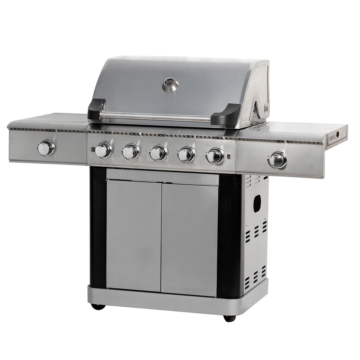 Gasgrill 5+2 BBQ Grillwagen Edelstahlbrenner mit 2 Seitenbrennern