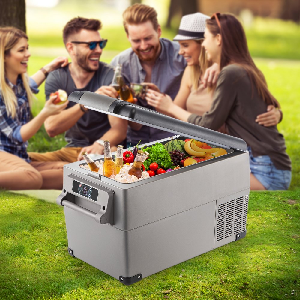 35 L compressor cool box stainless steel, car refrigerator 12/24 V DC & 220 V AC, mini refrigerator portable -20 °C to 20 °C, insulated box ideal for car, truck, motorhome, camping holiday 35 L compressor cool box stainless steel, car refrigerator 12/24 V DC & 220 V AC, mini refrigerator portable -20 °C to 20 °C, insulated box ideal for car, truck, motorhome, camping holiday