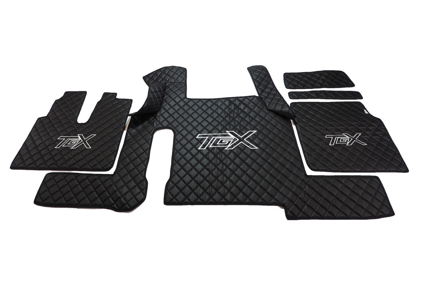 GESTEPPTE TEPPICH + LOGO TGX MAN TGX 2018-2020 2 SCHUBLADEN, AUTOMATIKGETRIEBE, 14 Farben