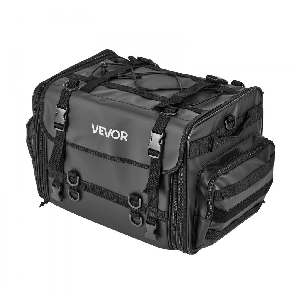 Motorrad-Hecktasche, Rücksitztasche (40–60 l), mit wasserdichtem Regenschutz, Motorrad-Gepäckaufbewahrung, Gepäckträgertasche mit Schultergurt und elastischer Kordel, Motorradgepäck, Schwarz Motorrad-Hecktasche, Rücksitztasche (40–60 l), mit wasserdichtem Regenschutz, Motorrad-Gepäckaufbewahrung, Gepäckträgertasche mit Schultergurt und elastischer Kordel, Motorradgepäck, Schwarz