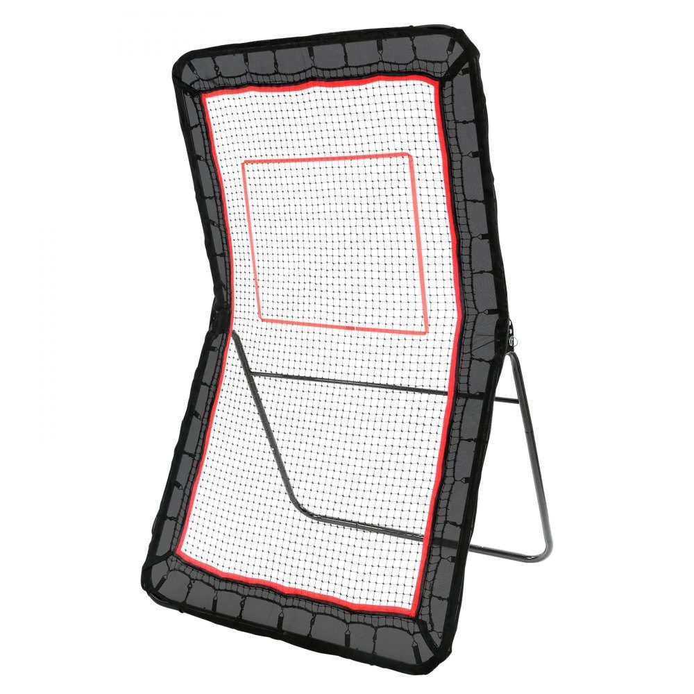 Hinterhof-Lacrosse-Rebounder, 1,2 x 2,1 m, Volleyball-Rebound-Netz, Pitchback, Throwback, Baseball, Softball, Return-Trainingsbildschirm, verstellbarer Winkel, Schießübungs-Trainingswand mit Zielscheibe