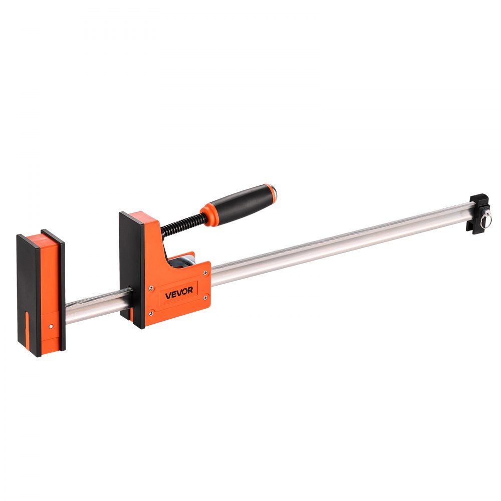 Zaciski do obróbki drewna 2 sztuki Zestaw zacisków równoległych o rozstawie 914 mm Zacisk F z obciążeniem 680 kg Głębokość 98,4 mm Tworzywo sztuczne Stal węglowa Obróbka metali Pomarańczowy
