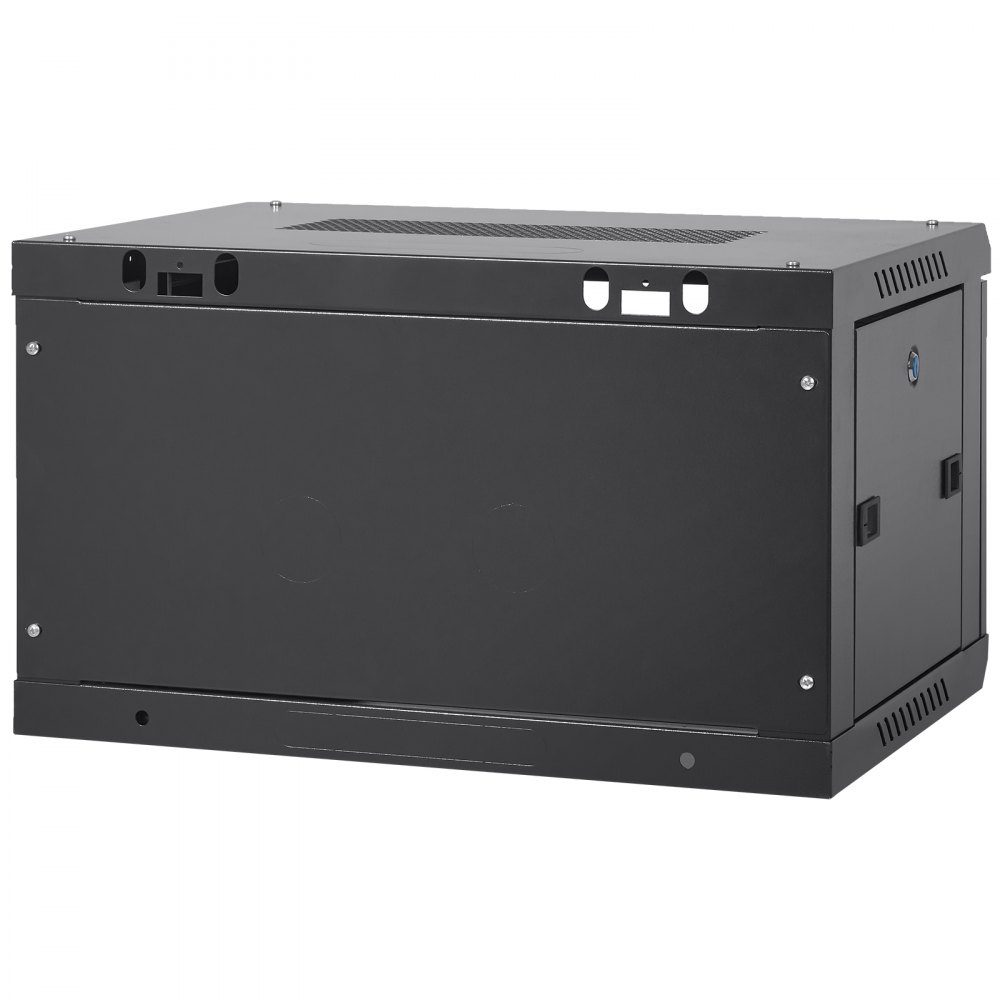 6U Wall Mount Network Server Cabinet, 15.5" Deep Server Rack Cabinet Enclosure, Max 200lbs, Floor Mount Load Capacity, with Lockable Glass Door Side Panels, for IT Equipment, A/V Equipment
