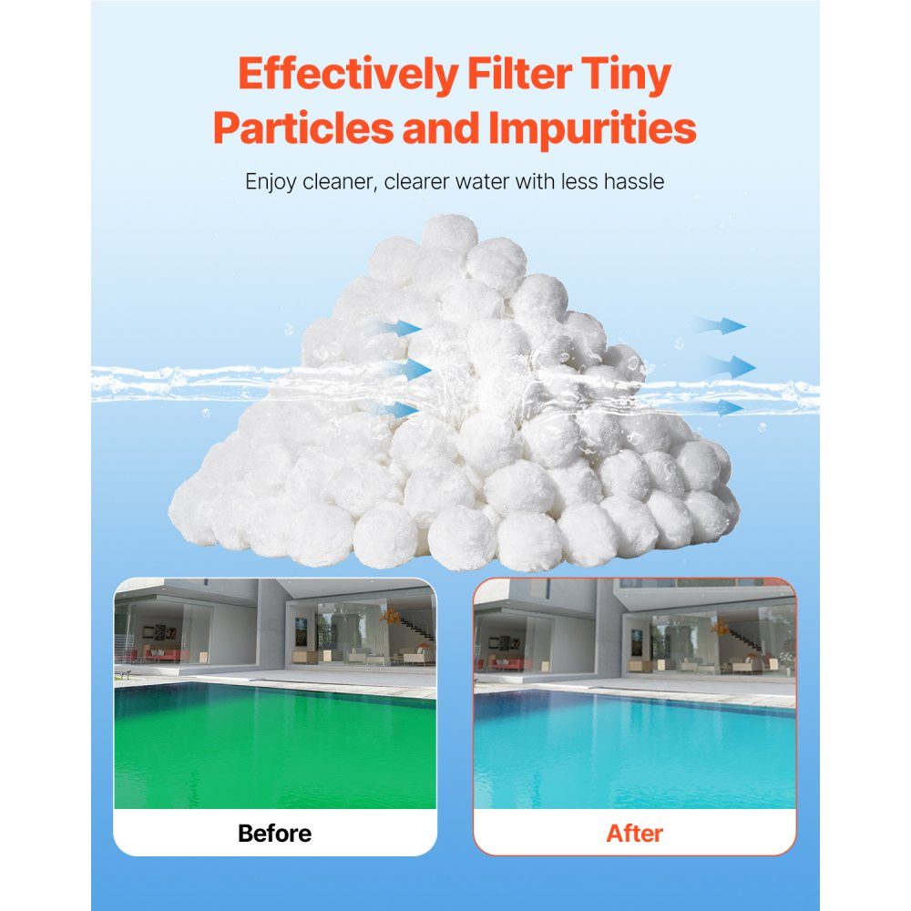 Sand Filter Filter Balls 3lb Filter Balls Replace Pool Filter Sand Reusable Polyester Fiber Filter Media Balls with Toiletry Bag for Swimming Pools Above Ground Pools Aquariums