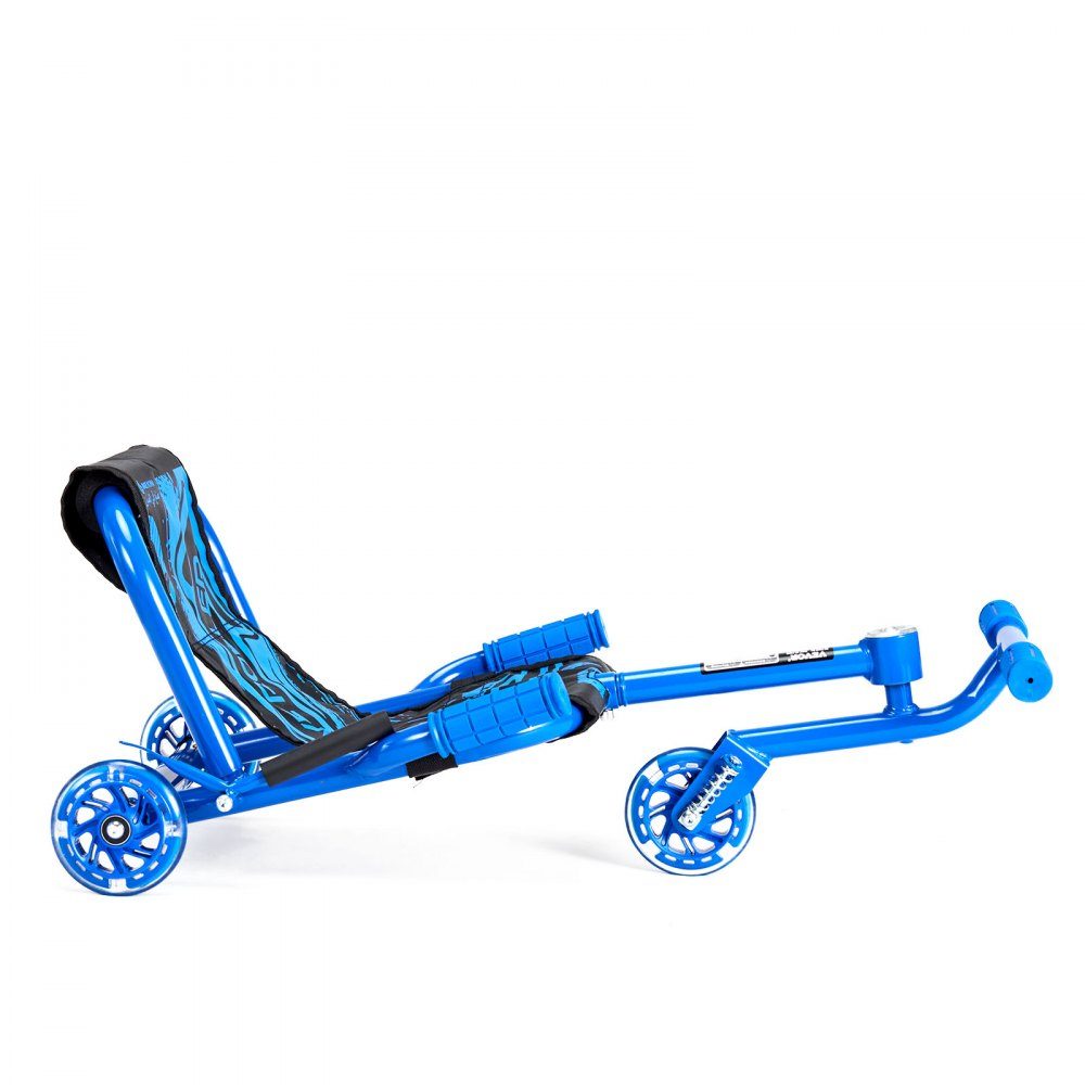 Rower trójkołowy Drifter Trike 60 kg, hulajnoga trójkołowa 960 x 440 x 285 mm, trójkołowy pojazd dla dzieci dla dzieci w wieku 4 lat i więcej, jeździ po wszystkich twardych powierzchniach wewnątrz i na zewnątrz, niebieski