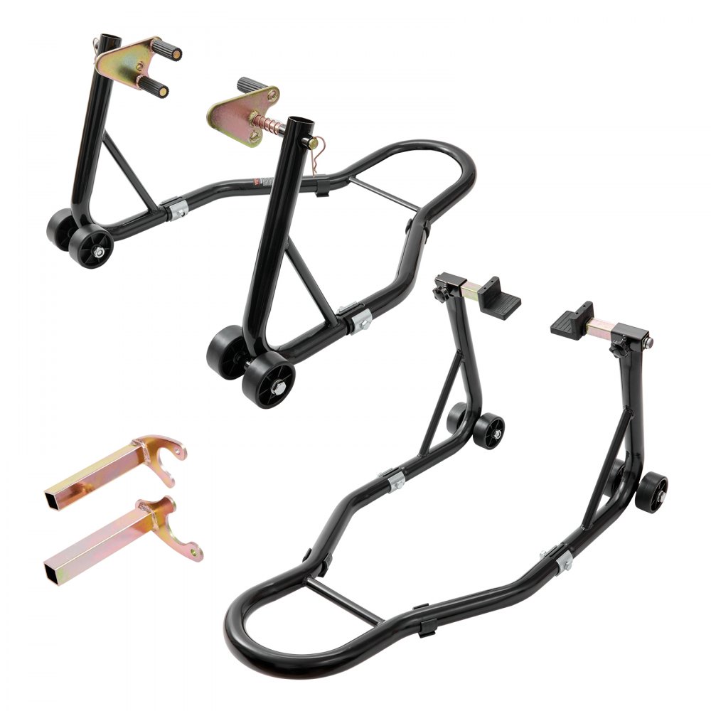 Motorcycle stand set assembly stand rear & front 0.39 t load capacity, U-type + L-type + double fork heads, 225-350 mm / 230-330 mm / 165-240 mm Rollable assembly stand assembly lift assembly lifter Motorcycle stand set assembly stand rear & front 0.39 t load capacity, U-type + L-type + double fork heads, 225-350 mm / 230-330 mm / 165-240 mm Rollable assembly stand assembly lift assembly lifter