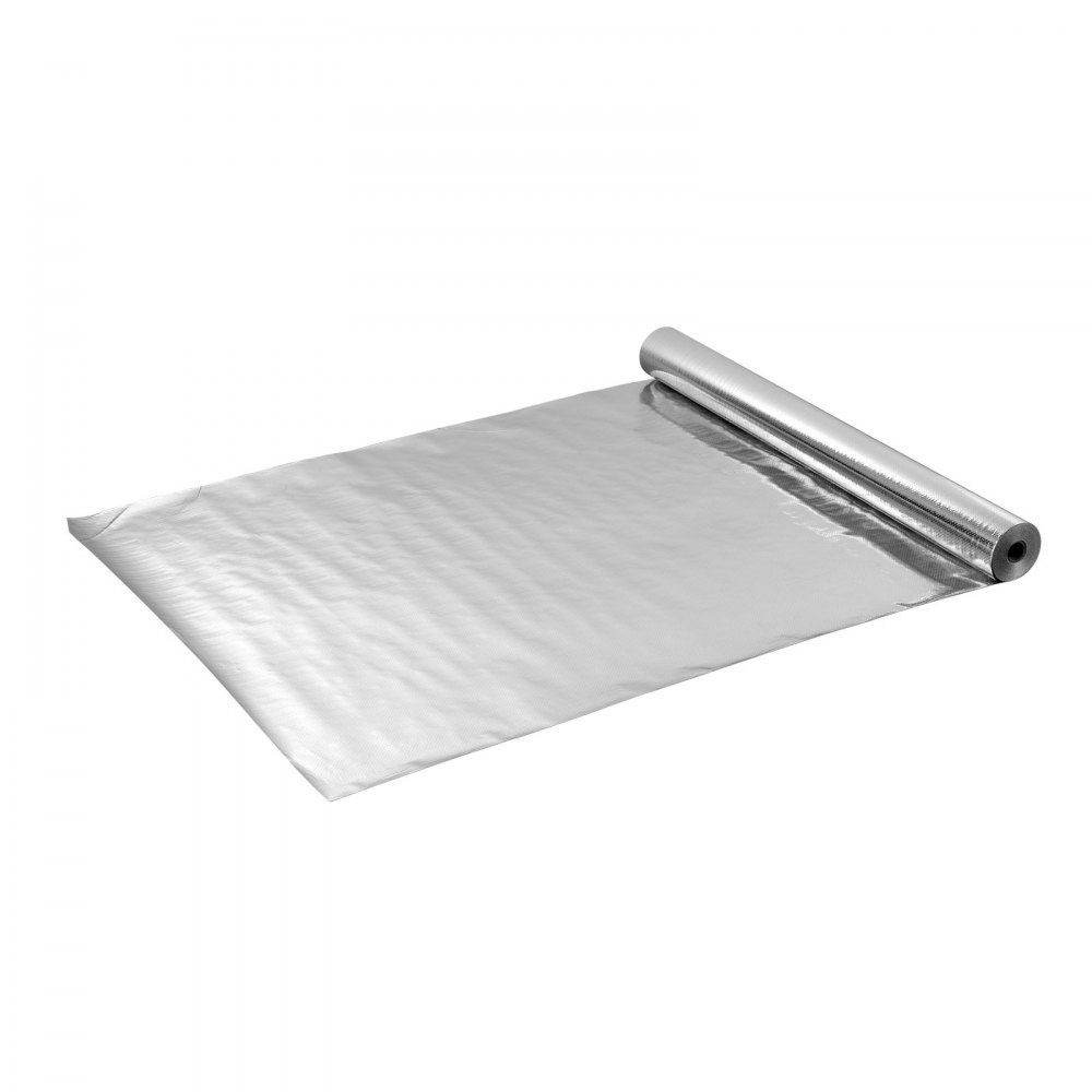 Isolierfolie, perforierter Stoff, reflektierende Folie, 0,15 mm, 122 cm x 38,1 m, doppelseitige Aluminiumfolie, Wärmedämmrolle für Fenster und Wohnmobildächer