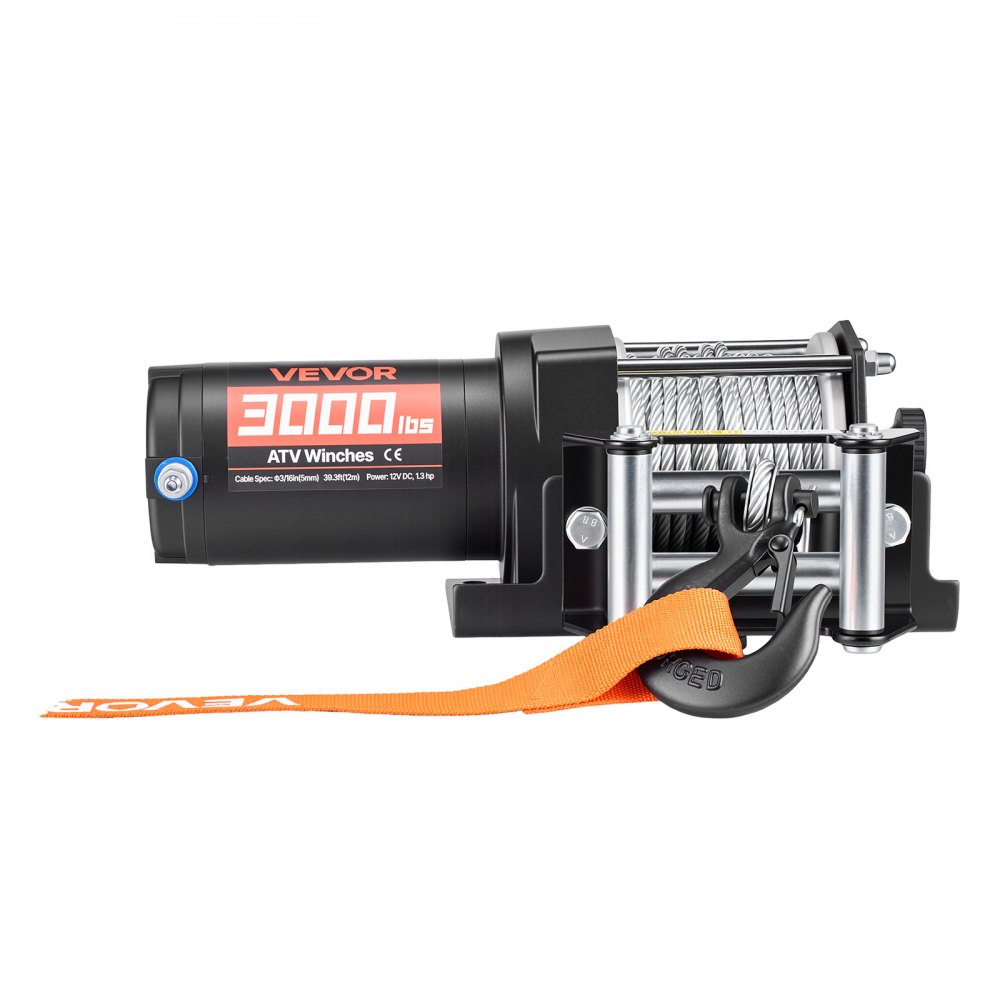 Elektrische Winde 1360 kg, 12-V-DC-Motorwinde mit Φ4,7 mm x 12 m Stahlkabel und kabelgebundener Fernbedienung, IP55, Aluminiumgehäuse, elektrische Winde zum Abschleppen von Geländefahrzeugen, Schwarz Elektrische Winde 1360 kg, 12-V-DC-Motorwinde mit Φ4,7 mm x 12 m Stahlkabel und kabelgebundener Fernbedienung, IP55, Aluminiumgehäuse, elektrische Winde zum Abschleppen von Geländefahrzeugen, Schwarz