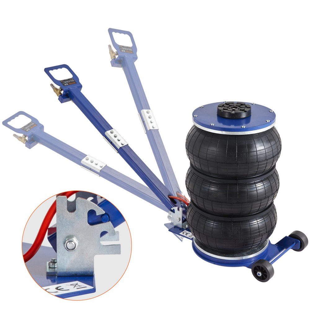 Cric pneumatique de voiture Triple Bag Air Jack 5 t, Triple Bag Air Jack 140-470 mm hauteur de levage Bag Air Jack, 5 minutes de levage Air Jack cric de voiture réglable rouge