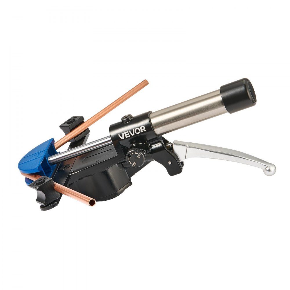 Hydraulic pipe bender, 6-22 mm, pipe bender 90°, forward, with 7 colored aluminum alloy jaws, for repairs in heating, ventilation and air conditioning, refrigeration and automotive technology