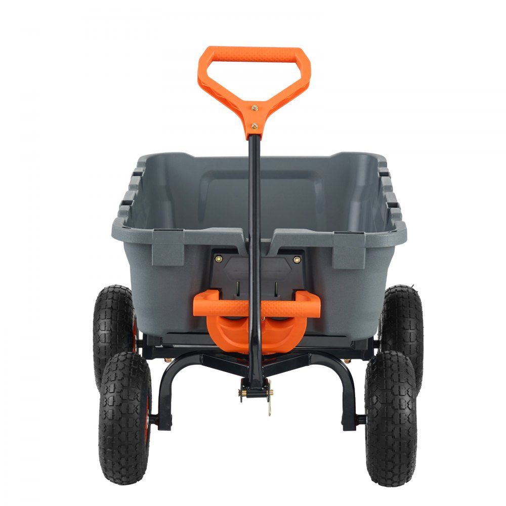 Gartenwagen, Gartenwagen mit einfach zu montierendem Stahlrahmen, Kippwagen mit umwandelbarem 2-in-1-Griff, Mehrzweckschubkarre mit 360 kg Tragfähigkeit, 255 mm Reifen