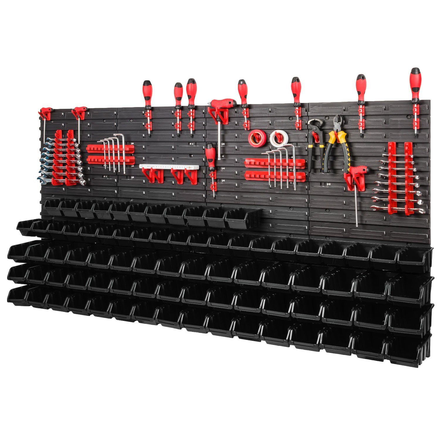*BEST-SELLER* Ensemble mural à outils Porte-outils avec système de rangement mural perforé Étagère murale perforée à outils Ensemble d'étagères d'atelier