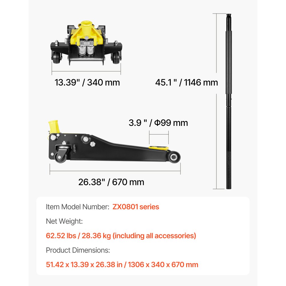 Trolley Jack Laag profiel autokrik 2T dubbele zuiger snelliftpomp 75-505 mm hefbereik Hydraulische krik voor sportwagen Sedan Racewagen Jack Trolley Jack Laag profiel autokrik 2T dubbele zuiger snelliftpomp 75-505 mm hefbereik Hydraulische krik voor sportwagen Sedan Racewagen Jack