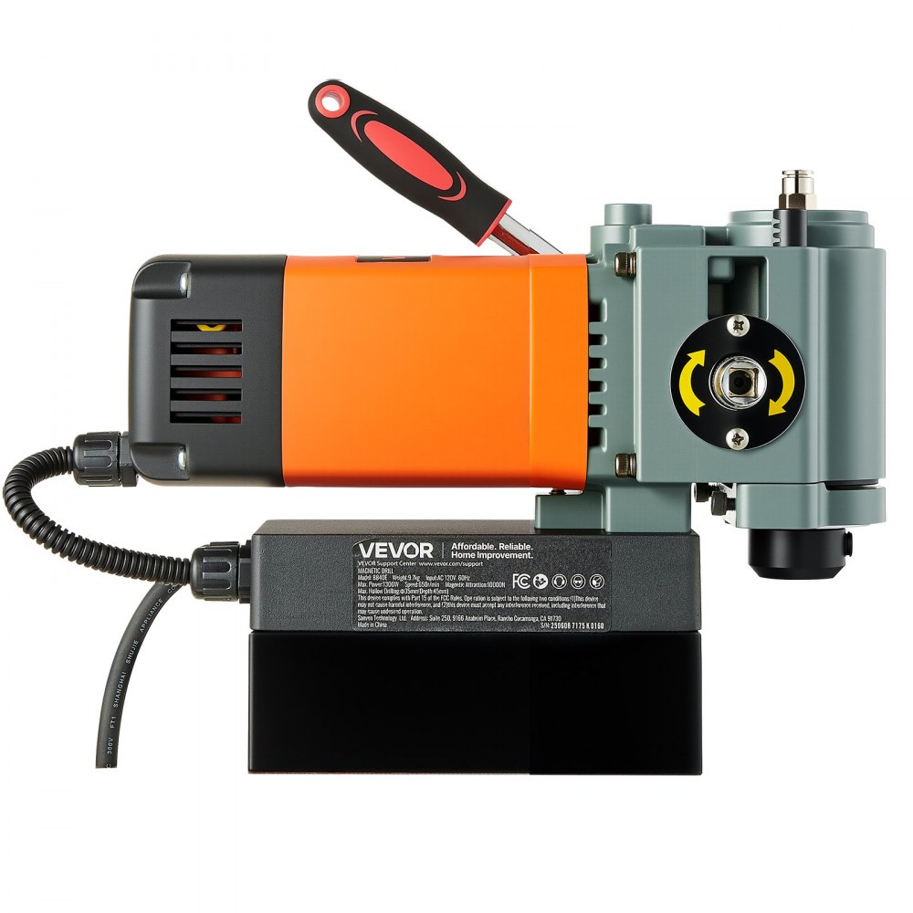 Low-Profile-Magnetbohrmaschine, 1300 W, 35 mm Bohrdurchmesser, 10000 N Leistung, tragbare Magnetbohrmaschine mit Weldon-Schaft für Metalloberflächen, industrielles Heimwerken