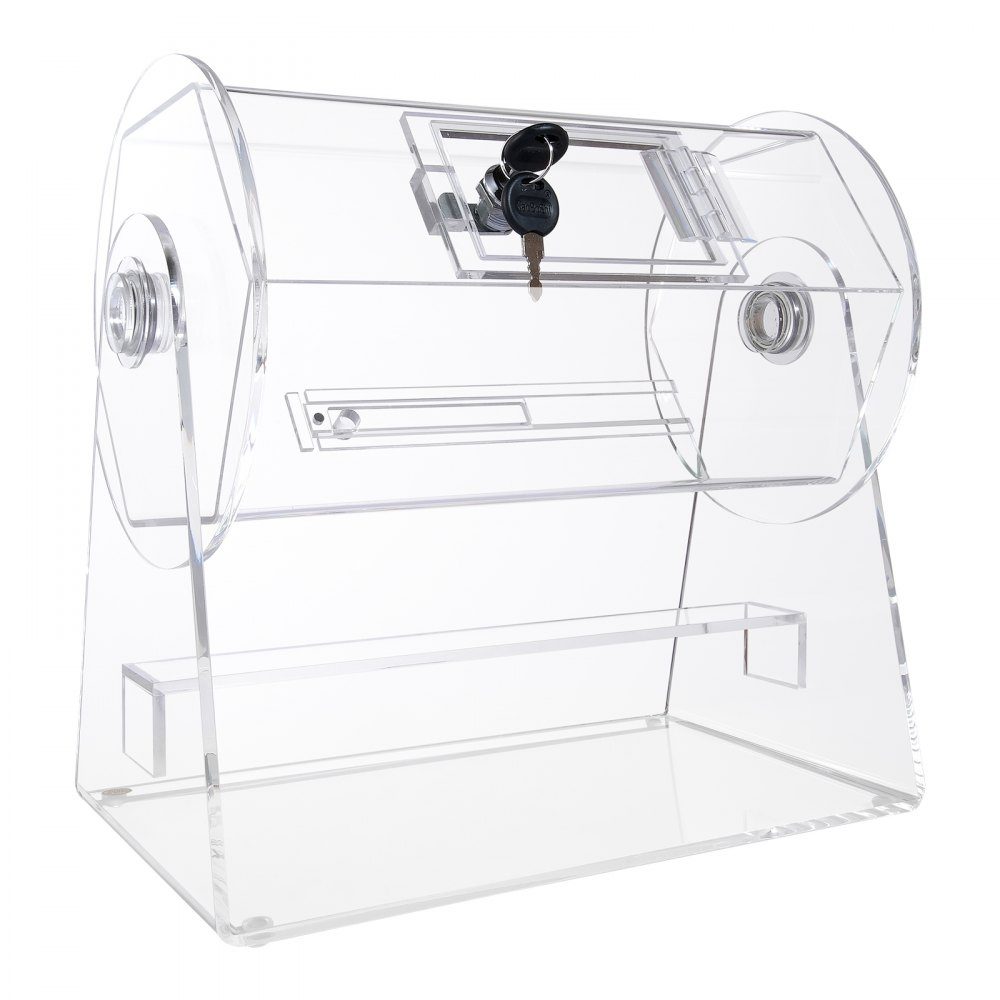 Lotto drum Glückskind 2500 tickets or 100 raffle balls capacity, professional lottery rotating cage with 2 keys, transparent lottery turntable, lottery box for lottery games