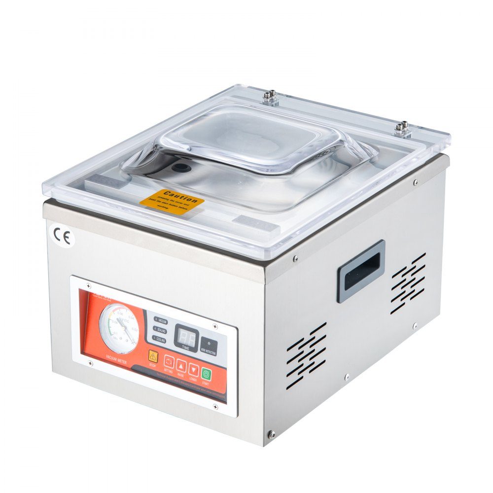 Vacuümsealer DZ-260A, compacte professionele kamervacuümsealer, 180W motor, kamervacuümsealer, 6,5 cbm/u, vacuümsealer, afdichtingsgrootte 33 x 25 cm, geschikt voor huizen, supermarkten, voedselfabrieken
