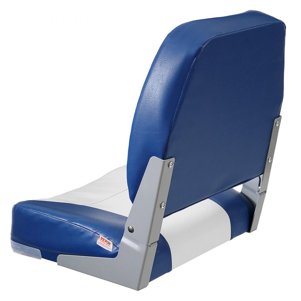 Boat Seat 48cm Low Back Boat Chair Folding Boat Chair with Thickened Sponge Padding and Hinge Fold Down Boat Captain Chair for Fishing Boat Touring Boat
