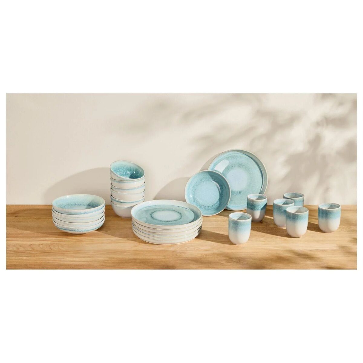 SILVERCREST® Geschirr-Set »Porto«, 24-teilig (Blau)