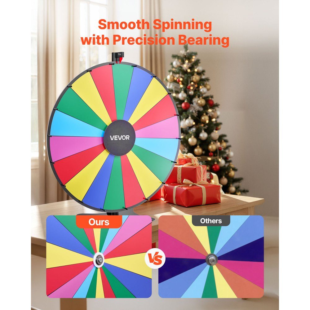 Roue de la Fortune, Roue (914 mm), 18 Compartiments, Roue de la Fortune avec Support, Hauteur Réglable, Jeux de Loterie, Concours, Roulette, avec Tableau Éponge et 2 Marqueurs, 6 Couleurs, Idéal pour Fête, Pub, Foire