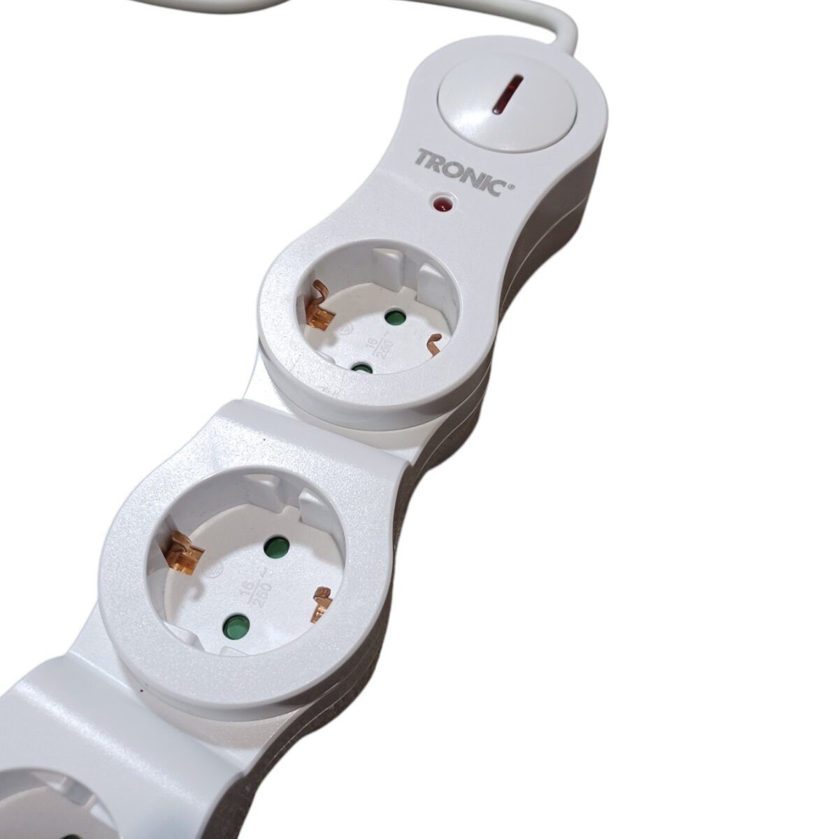 TRONIC® power strip with USB, maneuverable, white