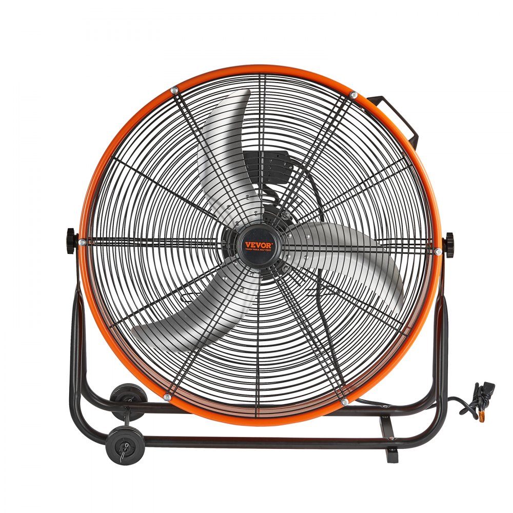 Trommelventilator, 24-Zoll-Bodenventilator, Industrieventilator mit 3 Gängen, 8600 CFM, 360° verstellbare Windmaschine, Hallenventilator, Trommelventilator für Lager, Werkstatt, Fabrik, Keller
