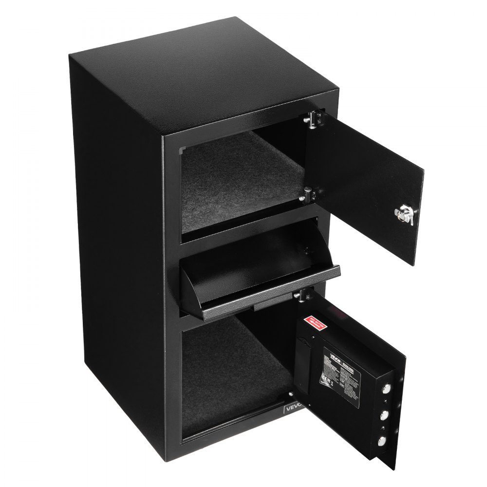 Coffre-fort anti-chute, coffre-fort de 3,6 pieds cubes avec grande fente centrale, coffre-fort avec clavier et 3 niveaux et clés de rechange pour les documents de reçus d'argent
