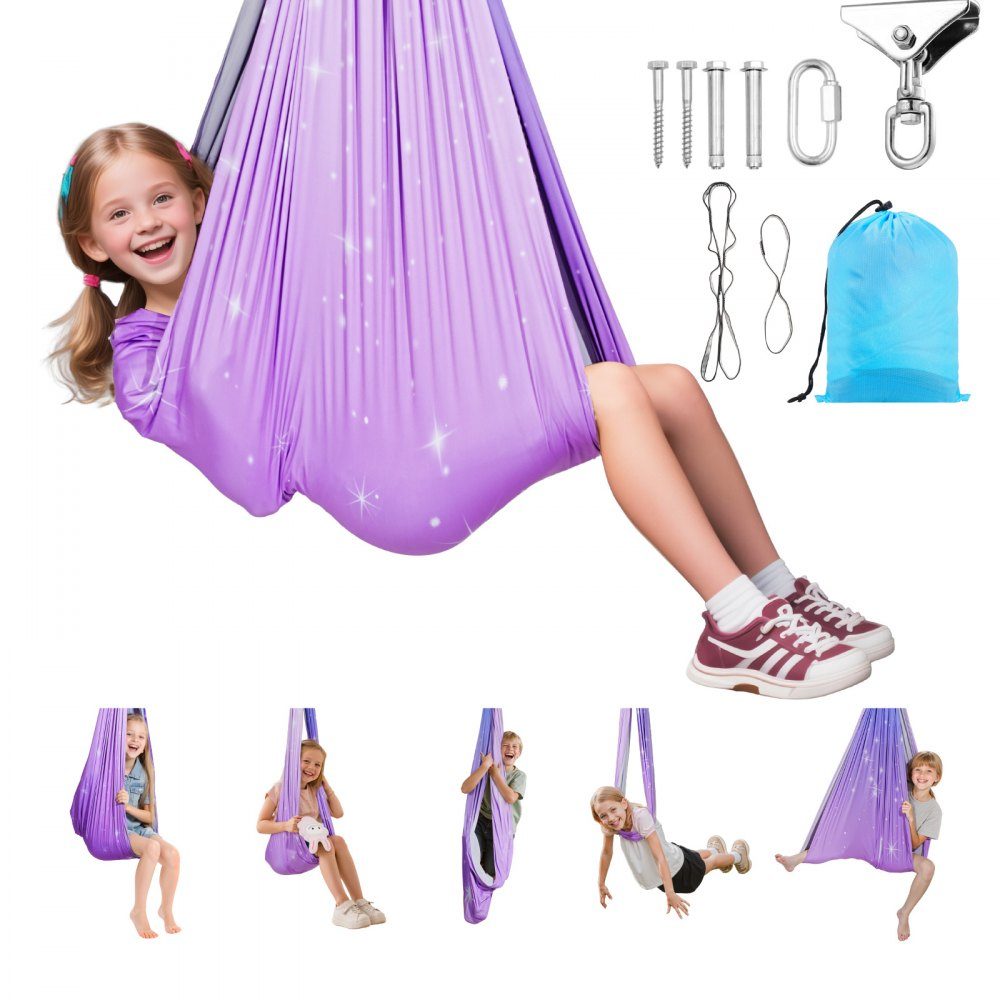 Aerial Yoga hangmatset Dubbellaags stof Aerial Yoga Swing Luchtvliegende Yoga Swing met 360° draaibare ophanging en O-sling en maximaal draagvermogen van 300 lbs Plafondschommels Roze + Blauw