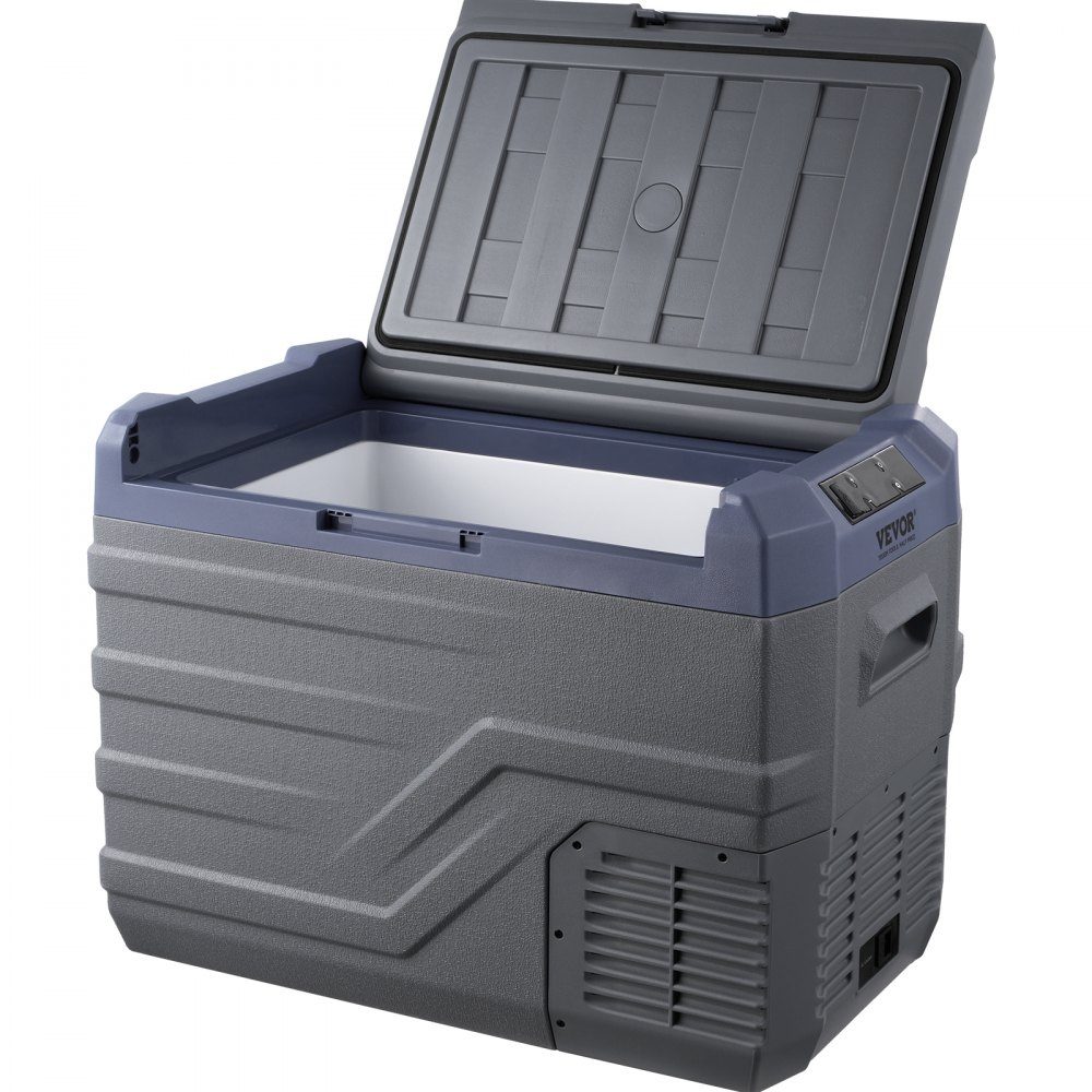 Car Fridge, 12V Car Fridge, Portable 37L Single Zone Freezer with Built-in Lighting, -20°C to 20°C, 12/24V DC and 100-240V AC Compressor Cooler for Outdoor, Camping, RV