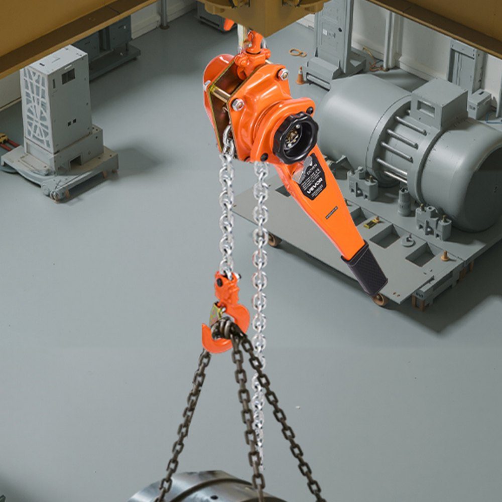 Lever Hoist, 1.5 Ton Capacity Hand Chain Hoist, 3m Stroke, G80 Steel Alloy Chain with Double Pawl Mechanical Brake, Hoist with 360° Swivel Hooks, Ratchet Hoist for Warehouse, Construction, Garage